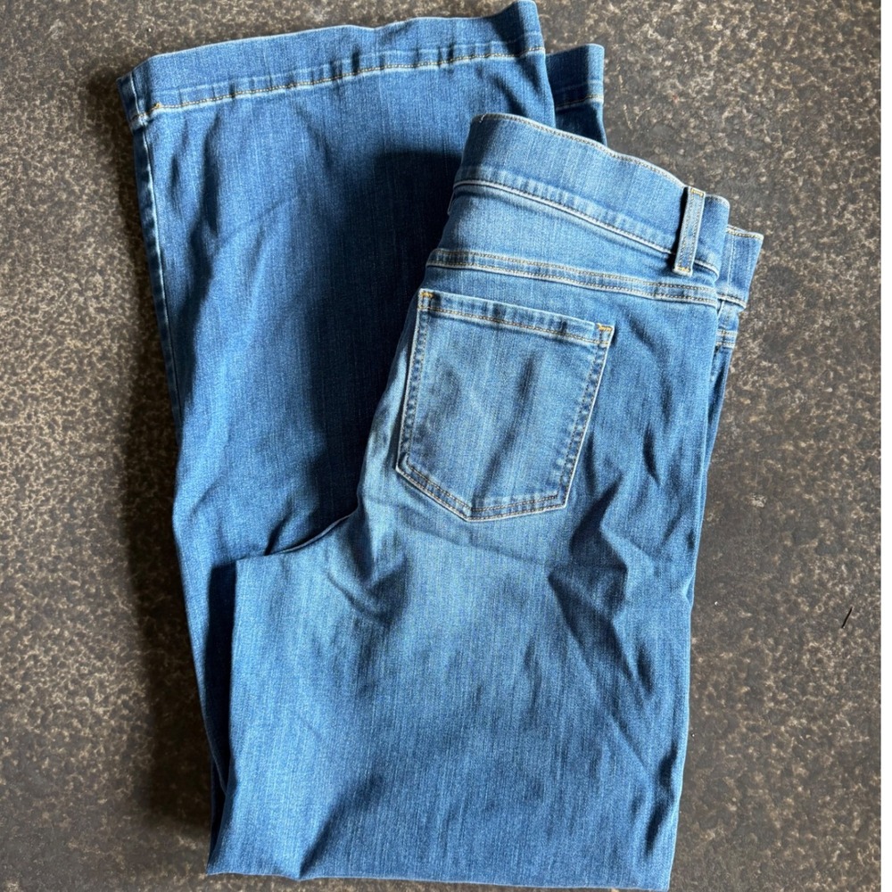 Spanx Shape Everywhere Flare Jeans Women XL Blue Pull On Stretch High Rise